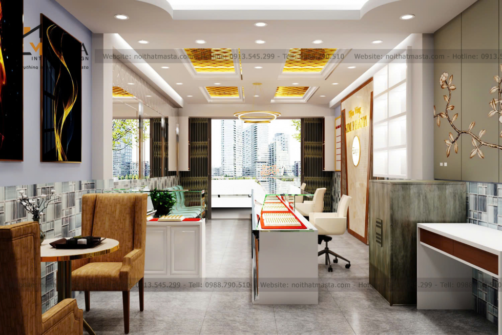 Thiết kế nội thất tiệm vàng - Kim Khánh