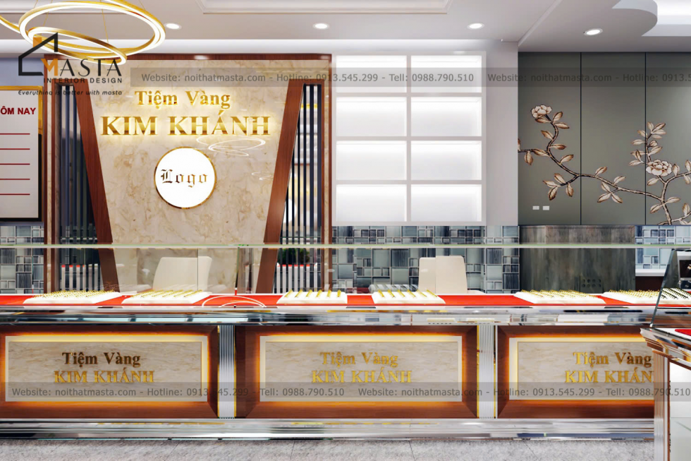 Thiết kế nội thất tiệm vàng - Kim Khánh
