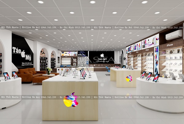 ​Thiết kế shop điện thoại sang trọng cần đảm bảo ánh sáng hợp lý