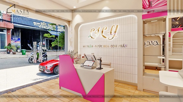 Không gian bên trong shop mỹ phẩm Lily, Tiền Giang