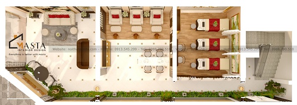 Tổng thể mặt bằng không gian Spa An Miên