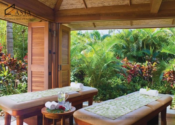 Thiết kế spa với không gian mở tạo được tầm nhìn thoáng.