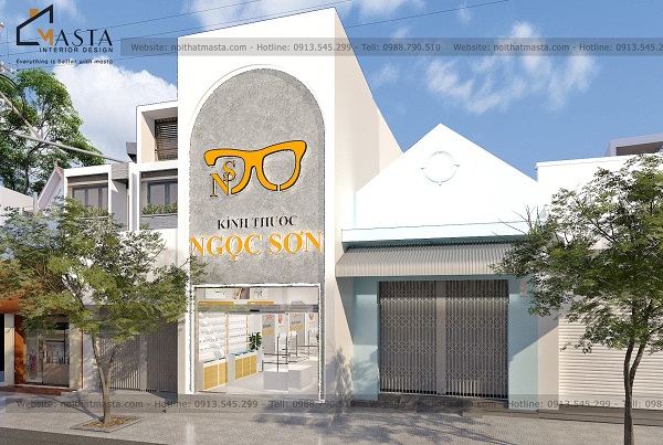 Phối cảnh 3D thiết kế tiệm mắt kính Ngọc Sơn