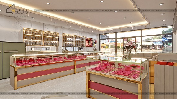 Nội Thất Masta luôn bố trí nội thất nhỏ gọn cho tiệm ngọc trai 50m2