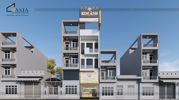 Phối cảnh 3D thiết kế tiệm vàng đá quý Kim Ánh, Quận 5