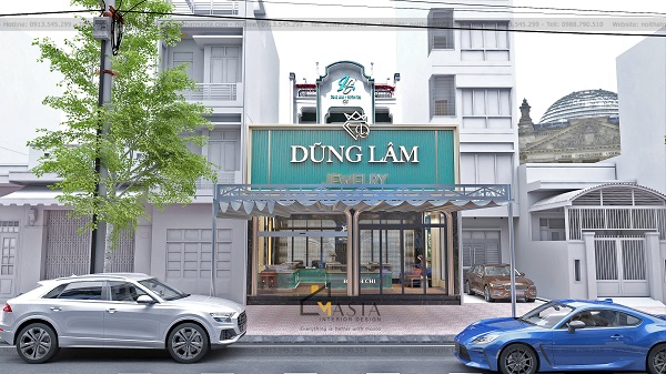 Phối cảnh 3D thiết kế tiệm vàng Dũng Lâm, Hậu Giang