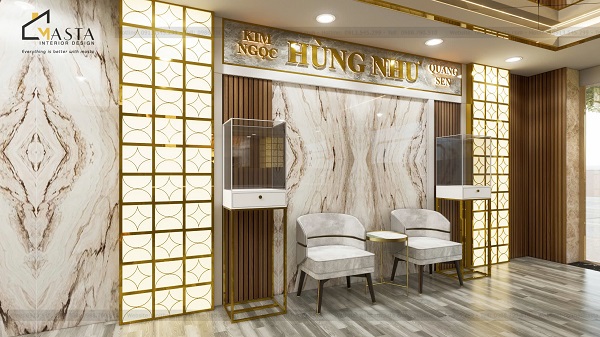 Khu vực tiếp khách của tiệm vàng Hùng Như, Hậu Giang