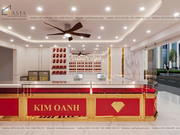 Thiết kế tiệm vàng Kim Oanh, Kiên Giang phong cách hiện đại