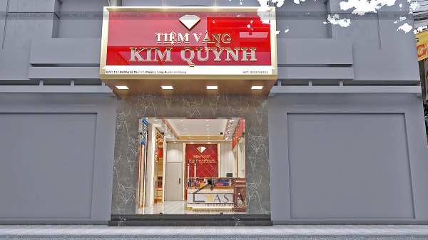 Phối cảnh 3D thiết kế tiệm vàng Kim Quỳnh, An Giang