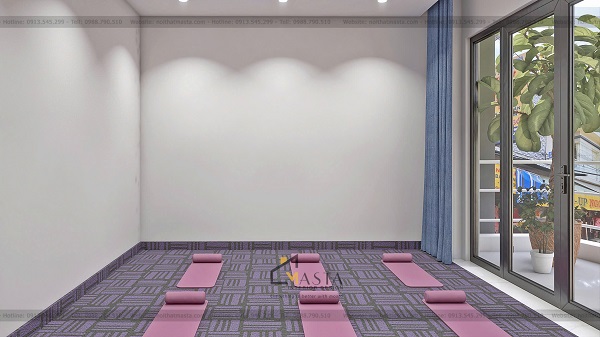 Thiết kế phần sàn êm ái thuận tiện cho việc tập yoga