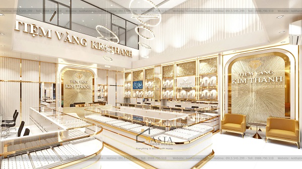 Thiết kế tiệm vàng Kim Thanh, Cần Thơ phong cách hiện đại