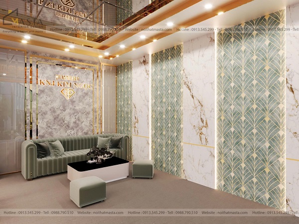 Sử dụng background đá xám để nổi bật tên thương hiệu