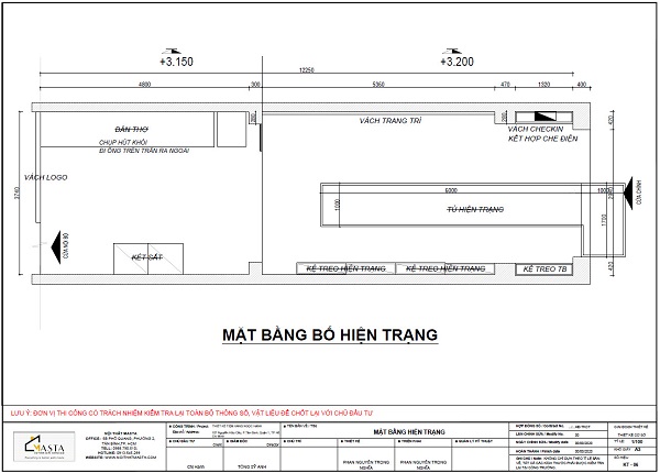 Mặt bằng bố trí tiệm vàng Ngọc Hạnh