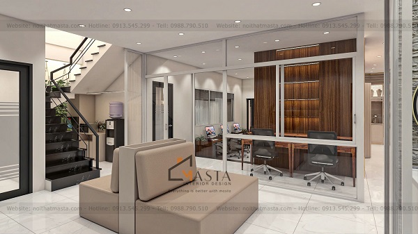 Cuối cửa hàng có đặt bộ ghế sofa cho khách hàng nghỉ chân