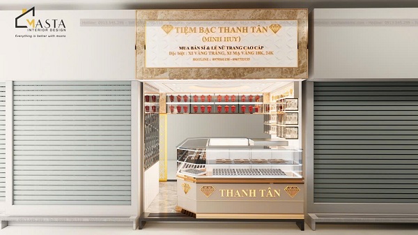 Phối cảnh 3D thiết kế tiệm vàng Thanh Tân