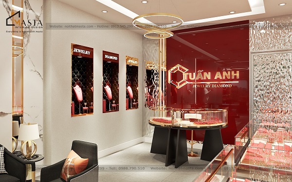 Tủ trang sức hiện đại treo tường với màu sắc đen chủ đạo