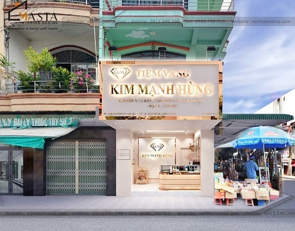 Chữ nổi kết hợp Led là xu hướng bảng hiệu tiệm vàng tại các thành phố lớn 