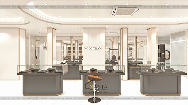 Mẫu tủ đảo dành cho showroom tiệm vàng