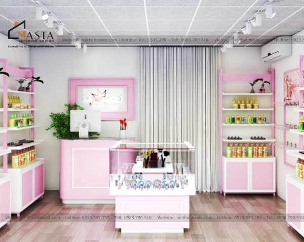 Nội Thất Masta đơn vị thi công shop mỹ phẩm uy tín, chuyên nghiệp 