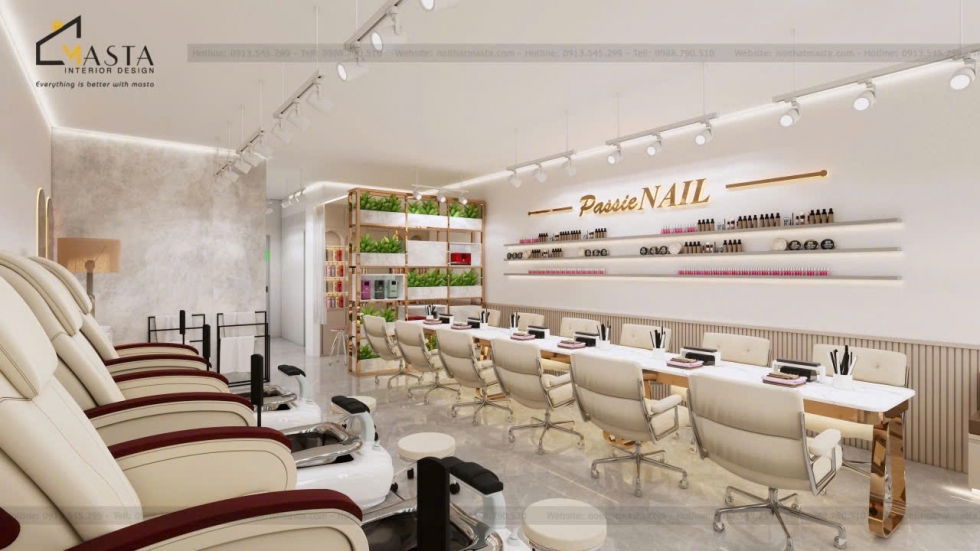 Thi công và thiết kế tiệm nail tại Canada theo phong cách hiện đại
